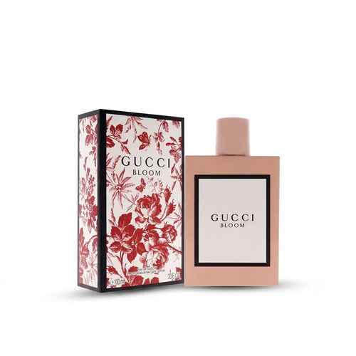 Gucci Bloom perfume bottle and floral box, luxury fragrance for women