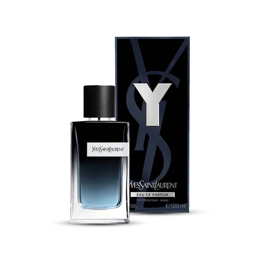 Yves Saint Laurent Y Eau de Parfum bottle and box, luxury fragrance for men, 100ml